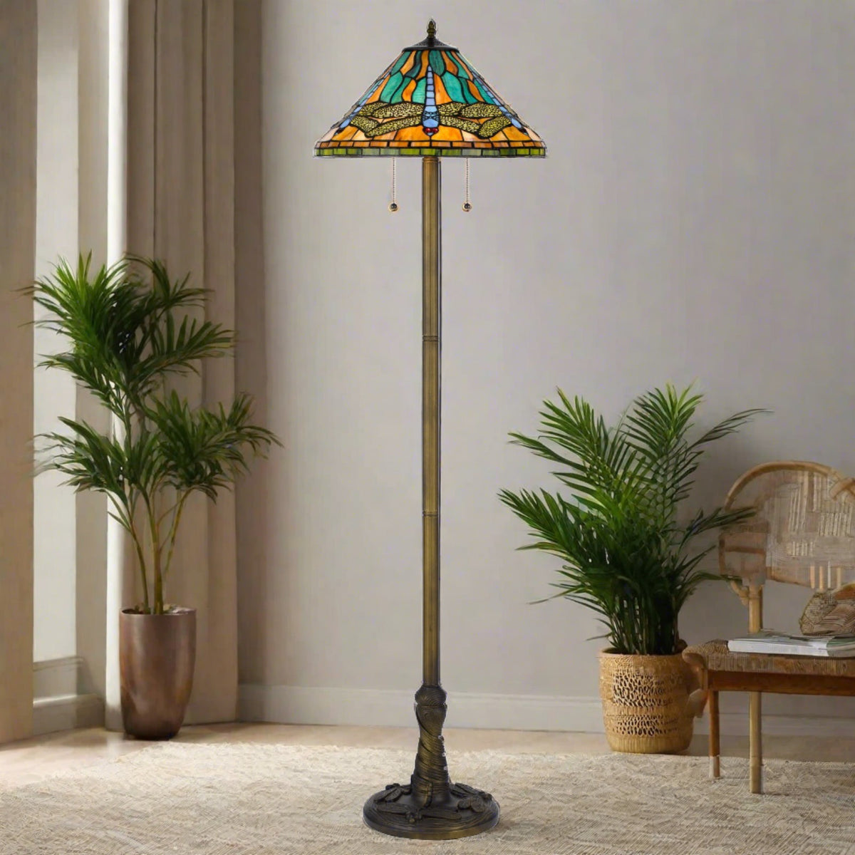Classic Dragonfly Tiffany Style Floor Lamp