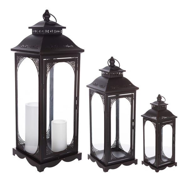 Montecito Classic Candle Lanterns, Set of 3 Adley & Company