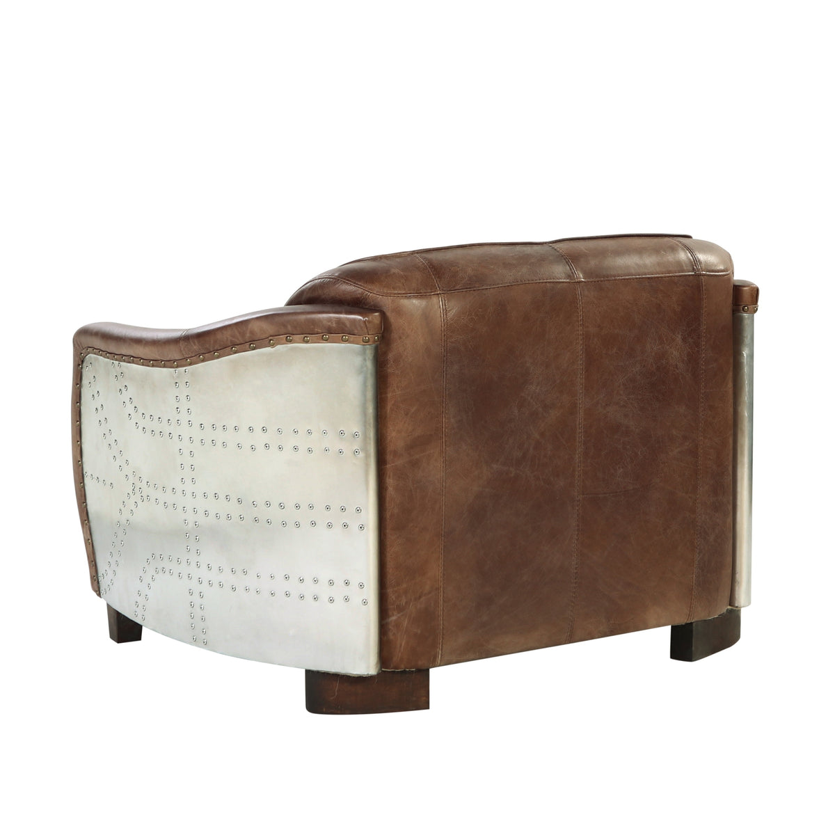 Leather & Aluminium Steamer Club Chair,chair,Adley & Company Inc.