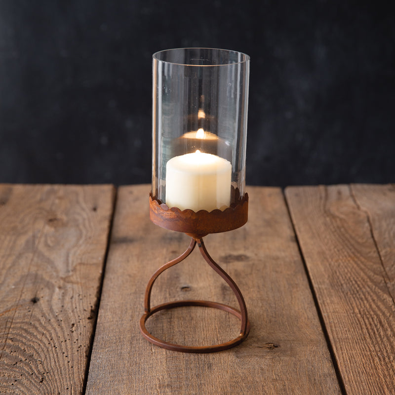 Weathered Hurricane Candle Holder, Set of 2