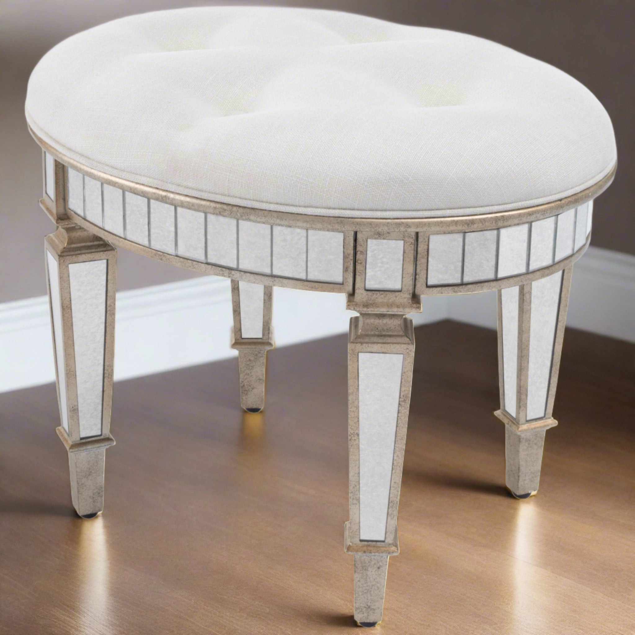 Cream vanity online stool