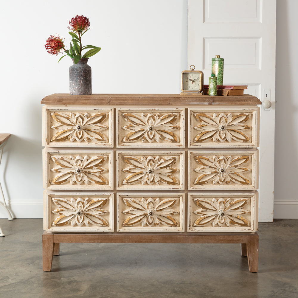 Charlemagne Flowered Accent Cabinet Chest