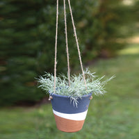 Color Blocked Hanging Terra Cotta Pot, Set of 4 - Adley & Company Inc. 