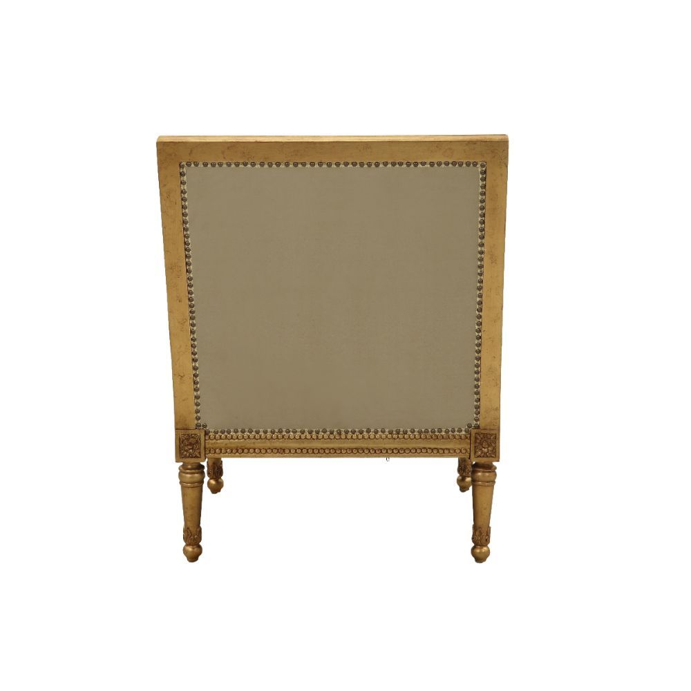 Gold Upholstered Arm Chair with Cushion