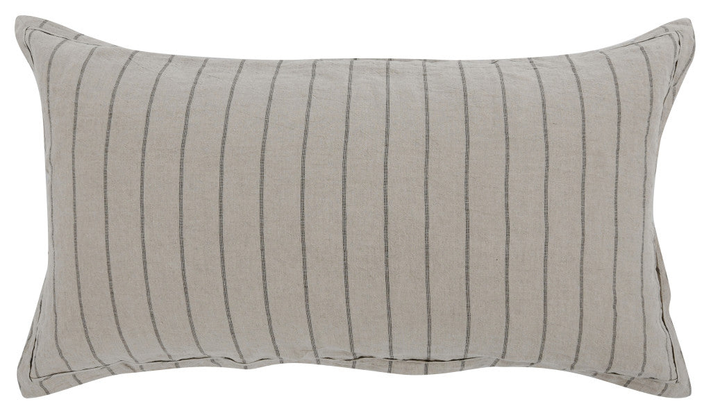 Monaco Natural 100% Belgian Flax Linen Striped Pillow Shams