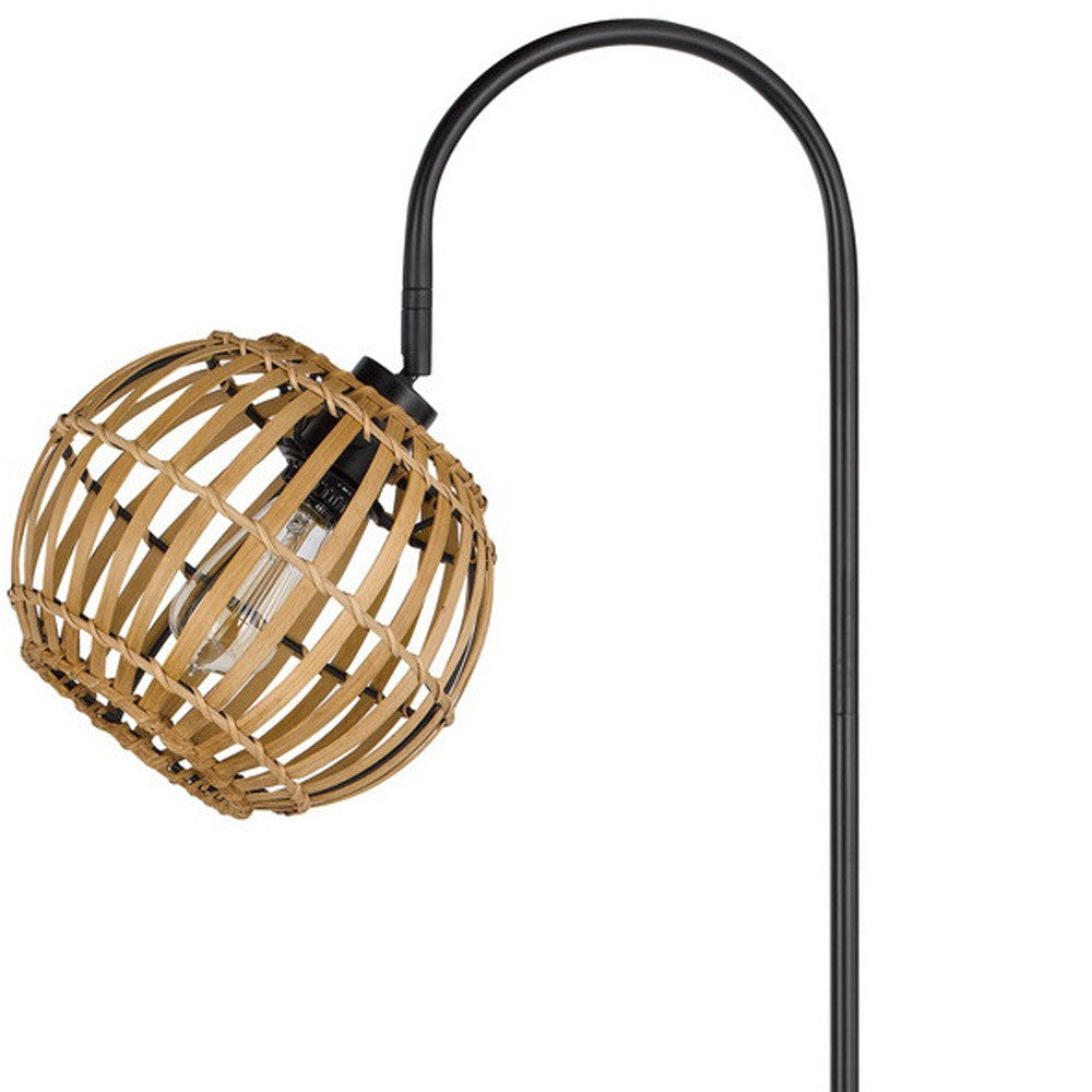 Mira Floor Lamp with Rattan Globe Shade