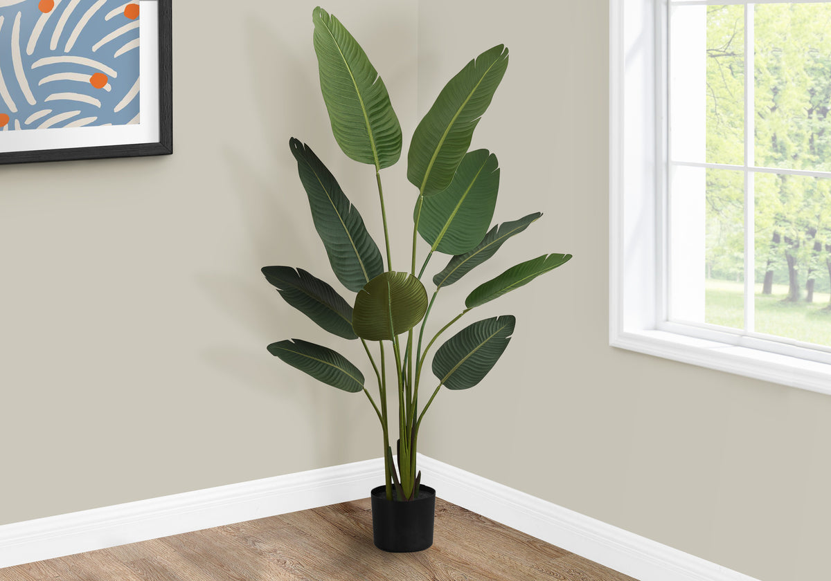 Bird of Paradise Faux Potted Tree, 60" Tall - Adley & Company Inc. 