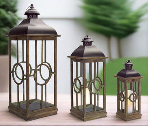 Set of 3 Candle Lanterns, 22", 30" and 40" tall