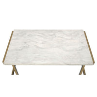 Champagne and Faux Marble Console Accent Table