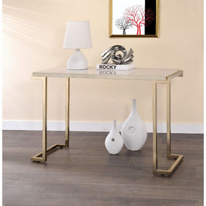 Champagne and Faux Marble Console Accent Table