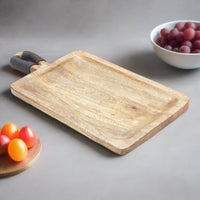 Mango Wood Rustic Trays, Charcuterie Board, Set of 2