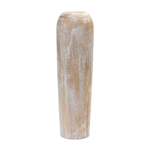 Bayside Wood Turned Floor Vase, 23.5" Tall