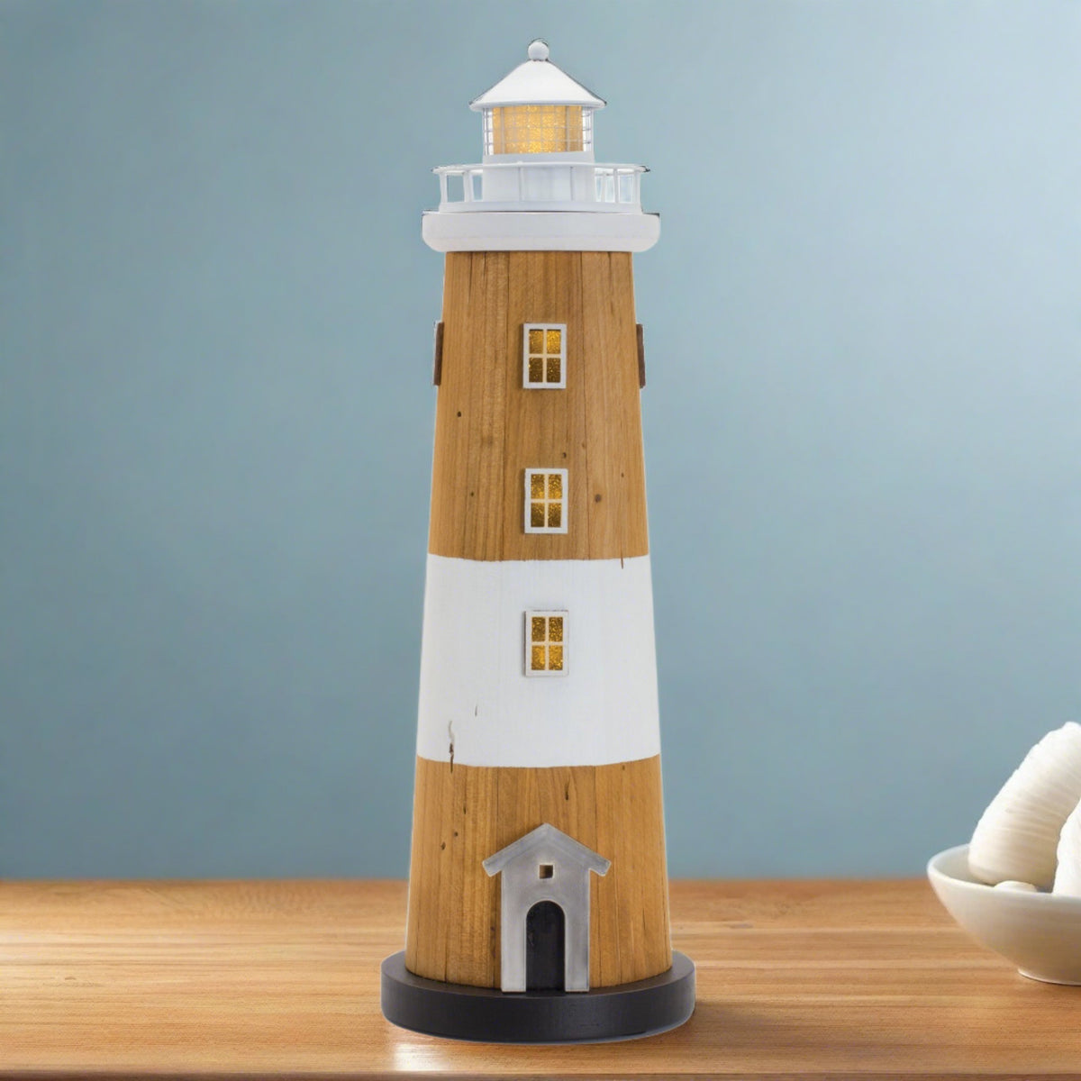 Wooden Lighthouse with Real Lights!