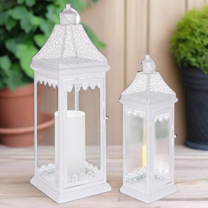 Lacey Metal Candle Lanterns, Set of 2