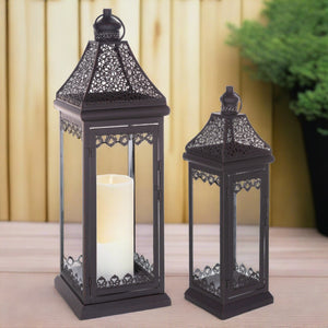 Lacey Metal Candle Lanterns, Set of 2