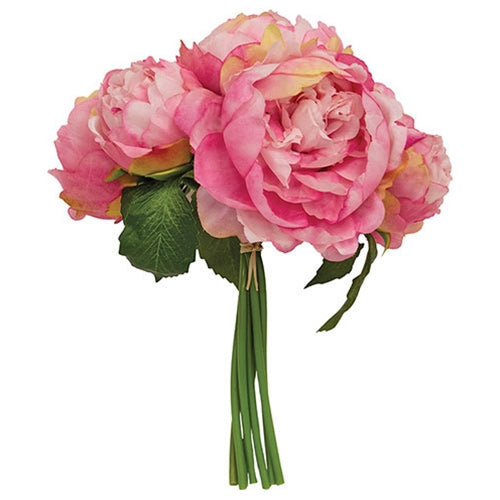Full Bloom Peony Bouquet, Rose Pink, Set of 4