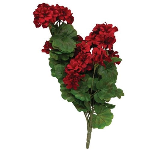 Red Geranium & Vine Bush, 22" Tall, Set of 4