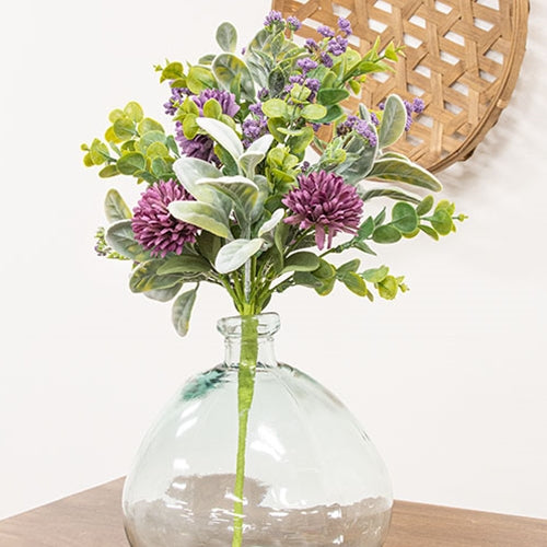 Violet, Chrysanthemum and Lamb's Ear Bouquet, Set of 4