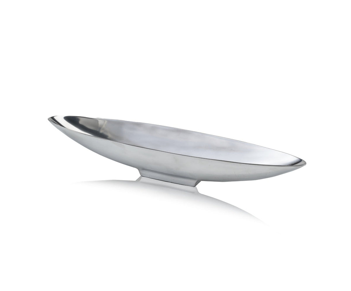 Leilani Silver Metal Decorative Boat Tray