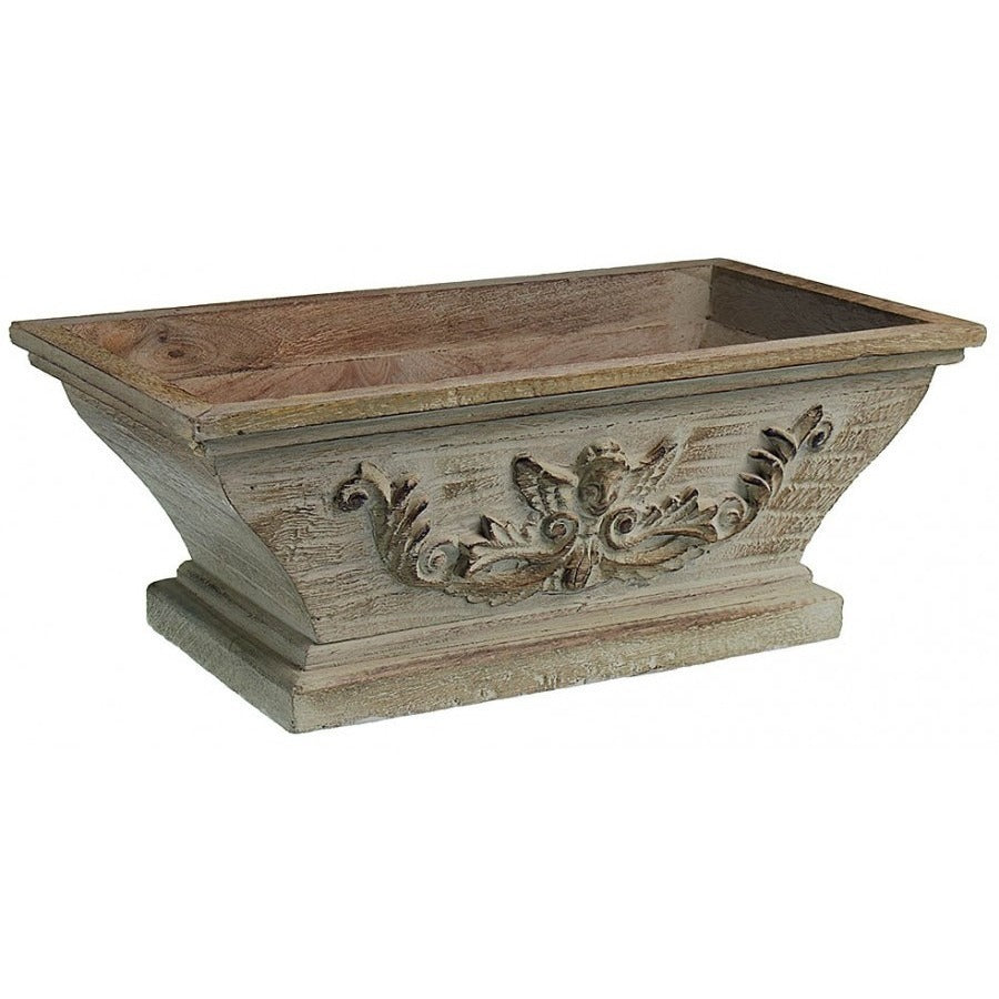 Classic Carved Wood Flower Box