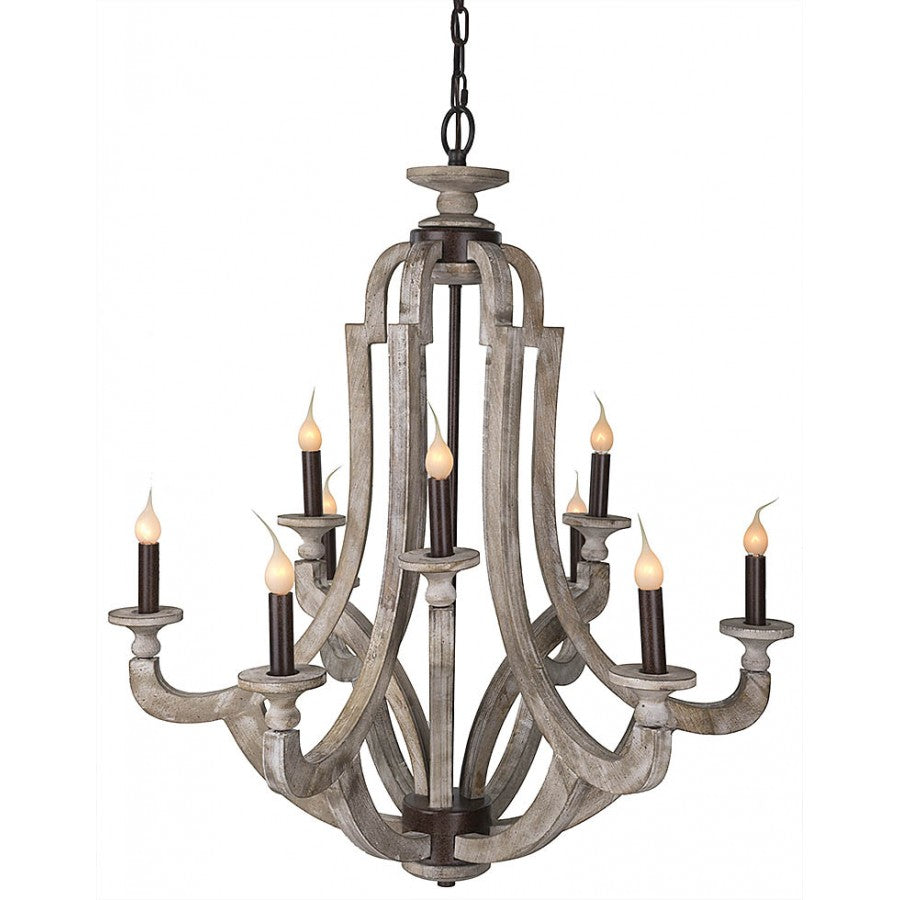 Toulon Wood Carved Chandelier - Adley & Company Inc. 