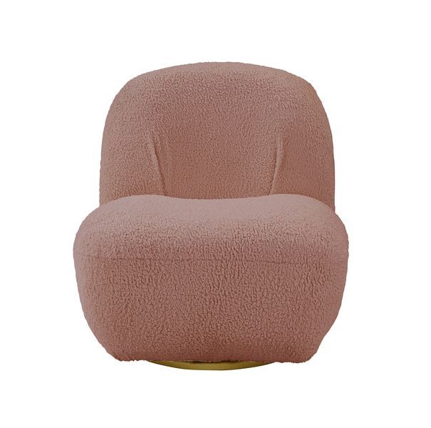 Cozy Coral Pink Cove Accent Swivel Chair