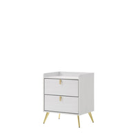 White Classic Night Stand with Gold Legs