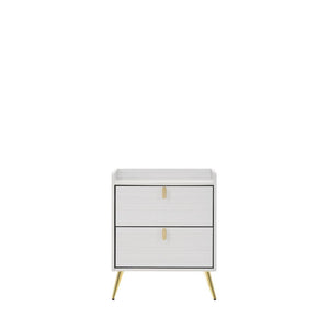 White Classic Night Stand with Gold Legs