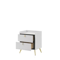 White Classic Night Stand with Gold Legs
