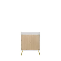 White Classic Night Stand with Gold Legs