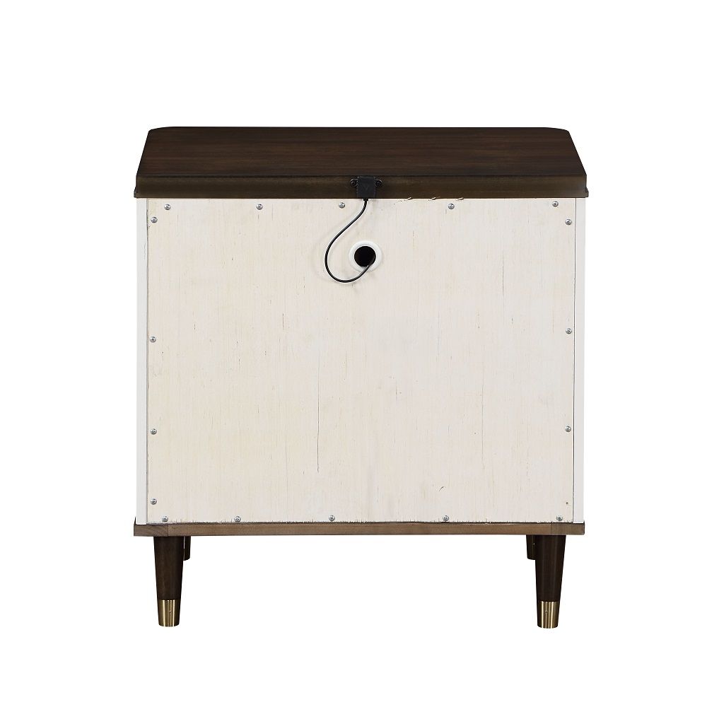 Carena Nightstand Side Table with USB Connection