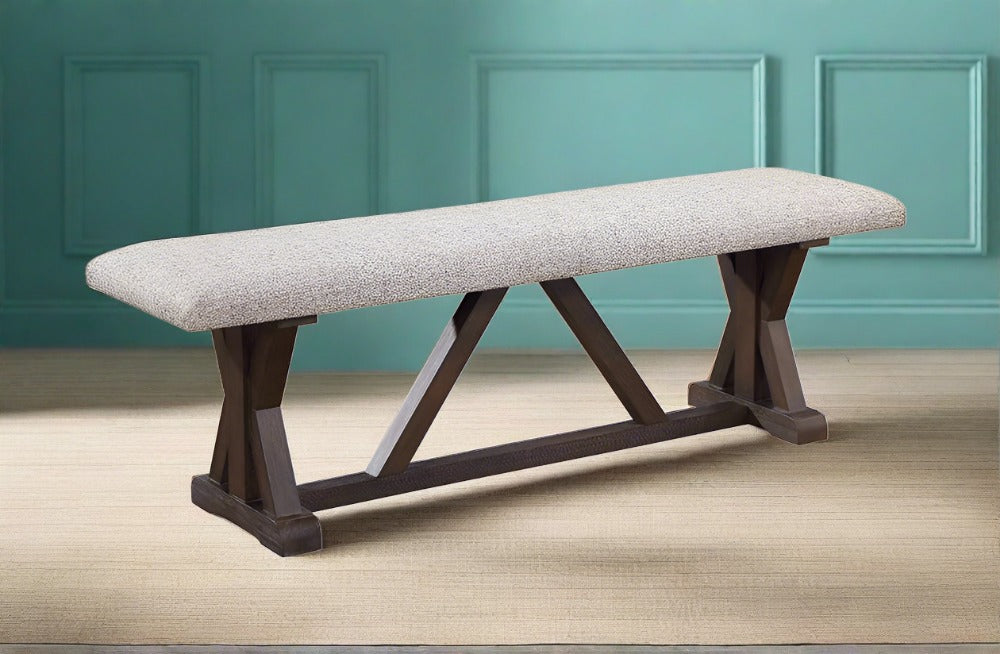 Pascaline Wood Upholstered Bench