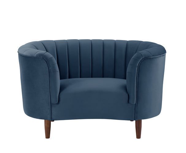Reefside Blue Velvet Accent Chair - Adley & Company Inc. 