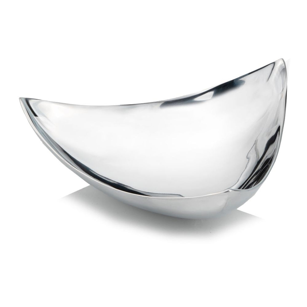 Triangulated Silver Polished Decorative Bowl Tray
