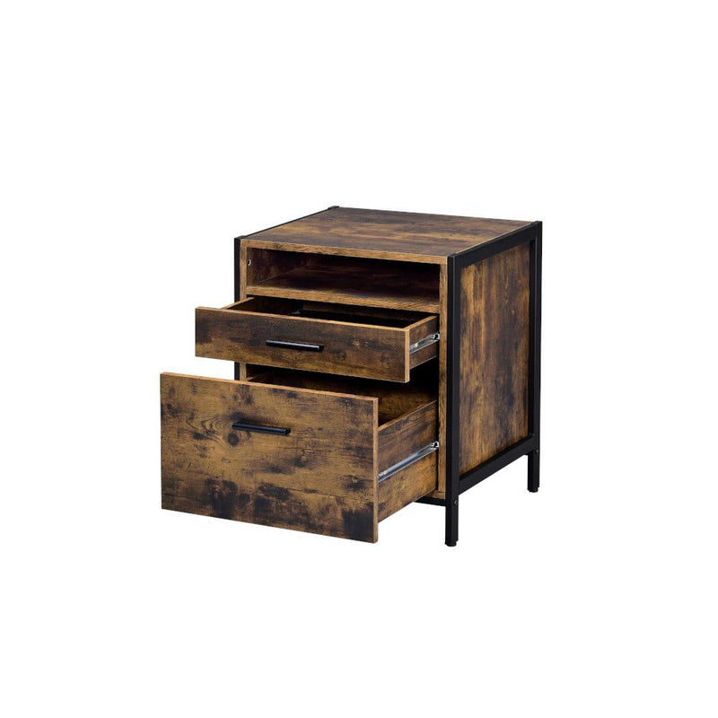 Alongshore Nightstand, Wood and Metal Accent Table