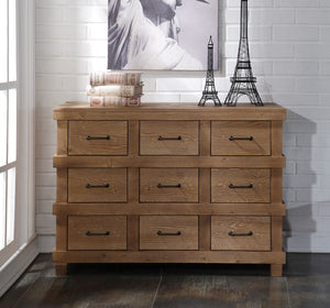 9 Drawer Rustic Wooden Console Cabinet Dresser,floor cabinet,Adley & Company Inc.