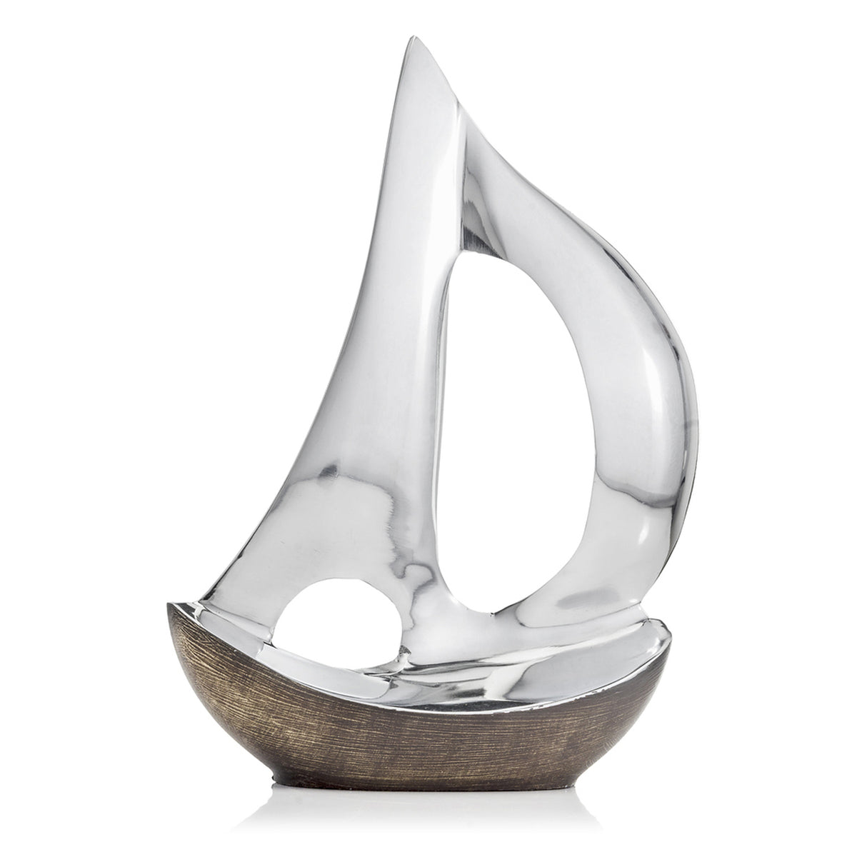 Silver and Bronze Sailboat Sculpture,sailboat,Adley & Company Inc.