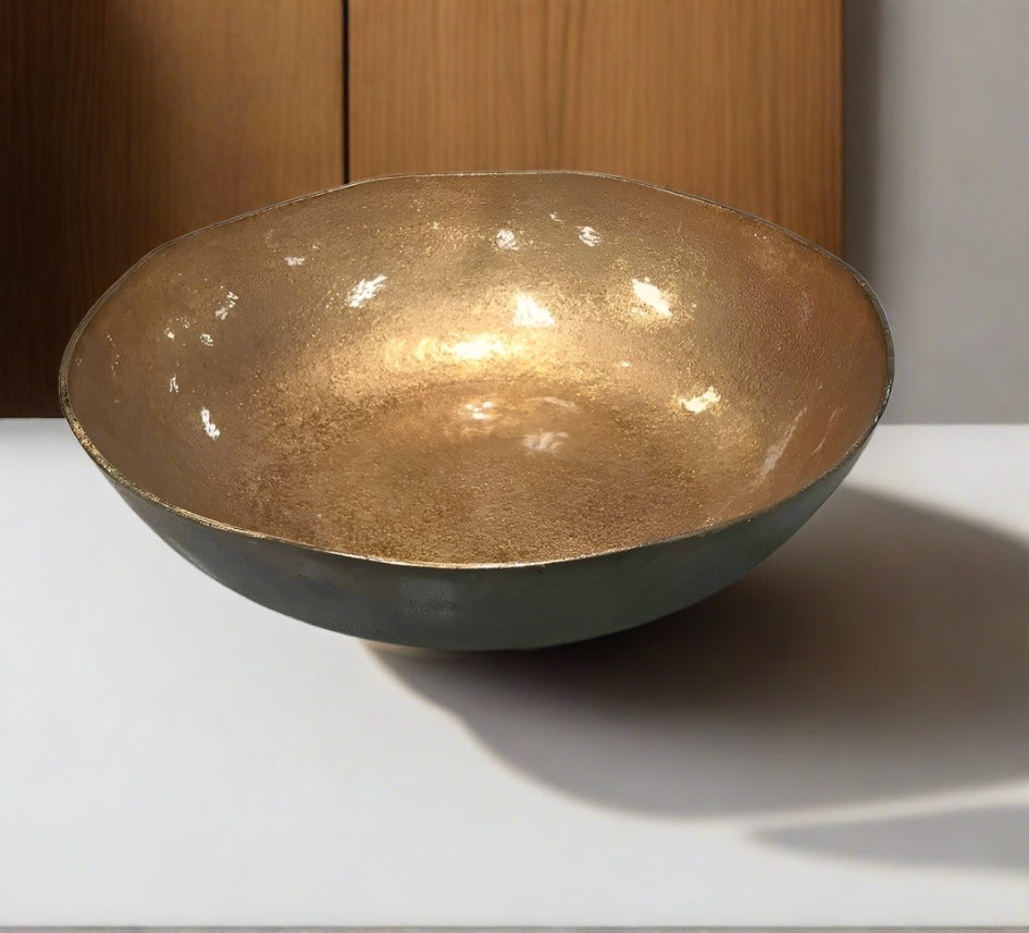 Black & Gold Metal Decorative Bowl