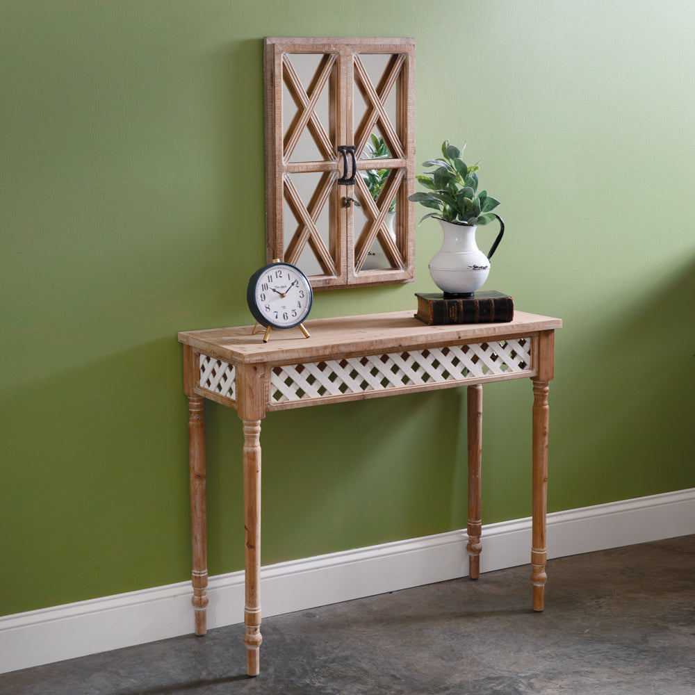 Bora Bora Lattice & Wood Sofa Console Table