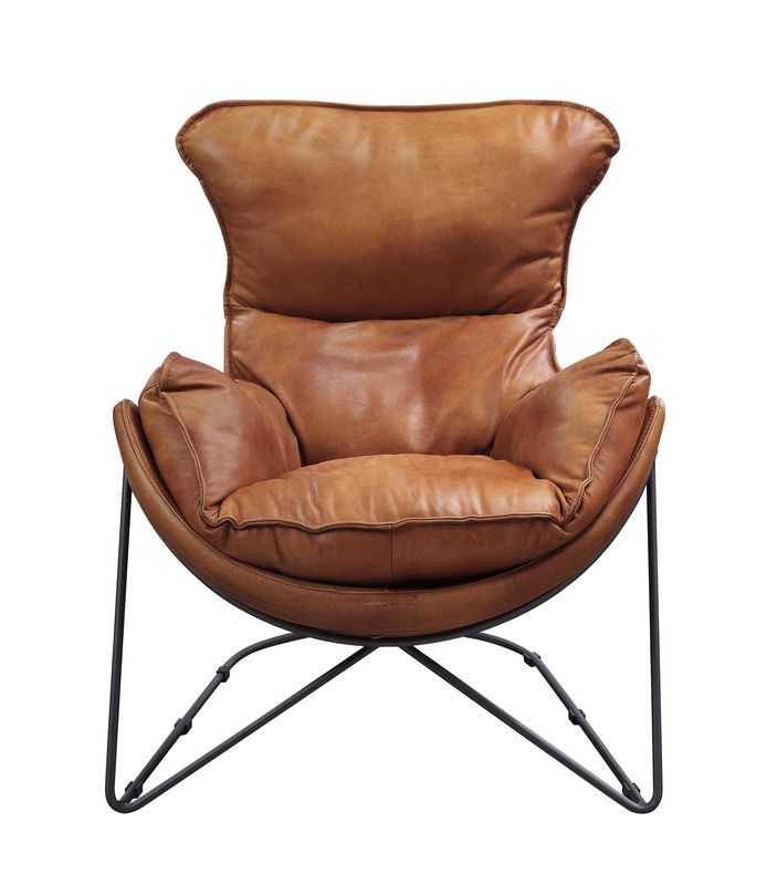 Top Grain Leather Wingback Chair