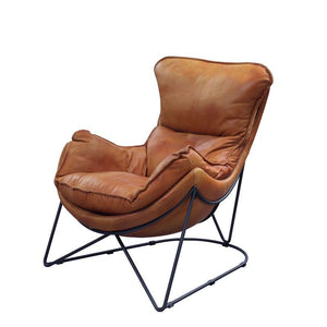 Top Grain Leather Wingback Chair