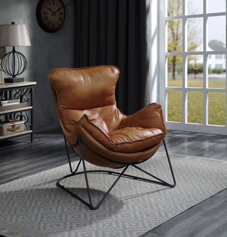 Top Grain Leather Wingback Chair