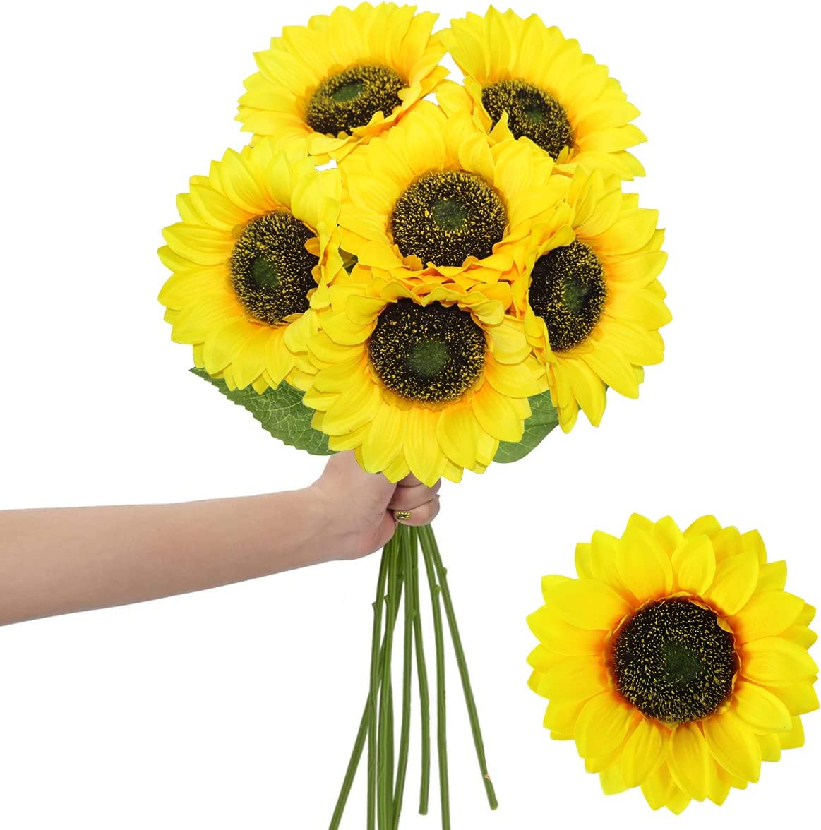Set of 6 Large Sunflower Stems