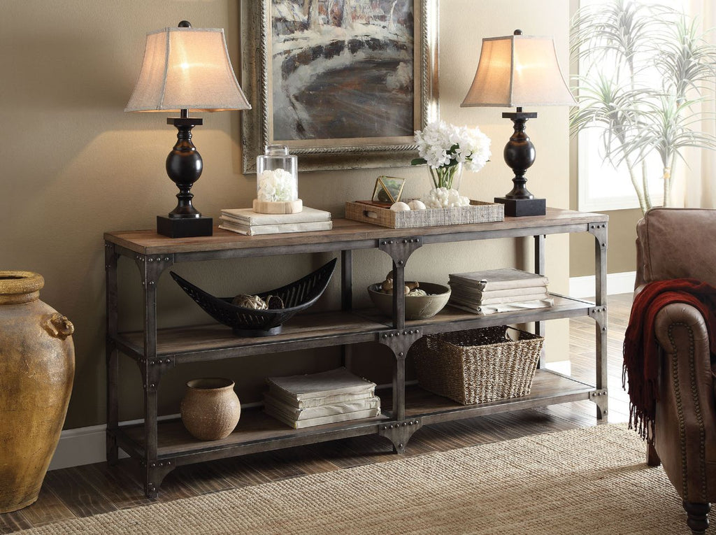 Weathered Oak Console Table