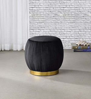 Zinnia Velvet and Gold Ottoman