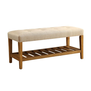 Charla Upholstered Tufted Slatted Bench