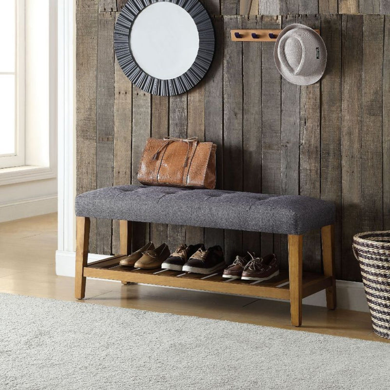 Charla Upholstered Tufted Slatted Bench
