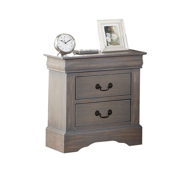 Antique Grey Bedside Table, Nightstand,night stand,Adley & Company Inc.