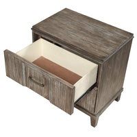 Brown Wood Nightstand with USB Charger Dock,nightstand,Adley & Company Inc.