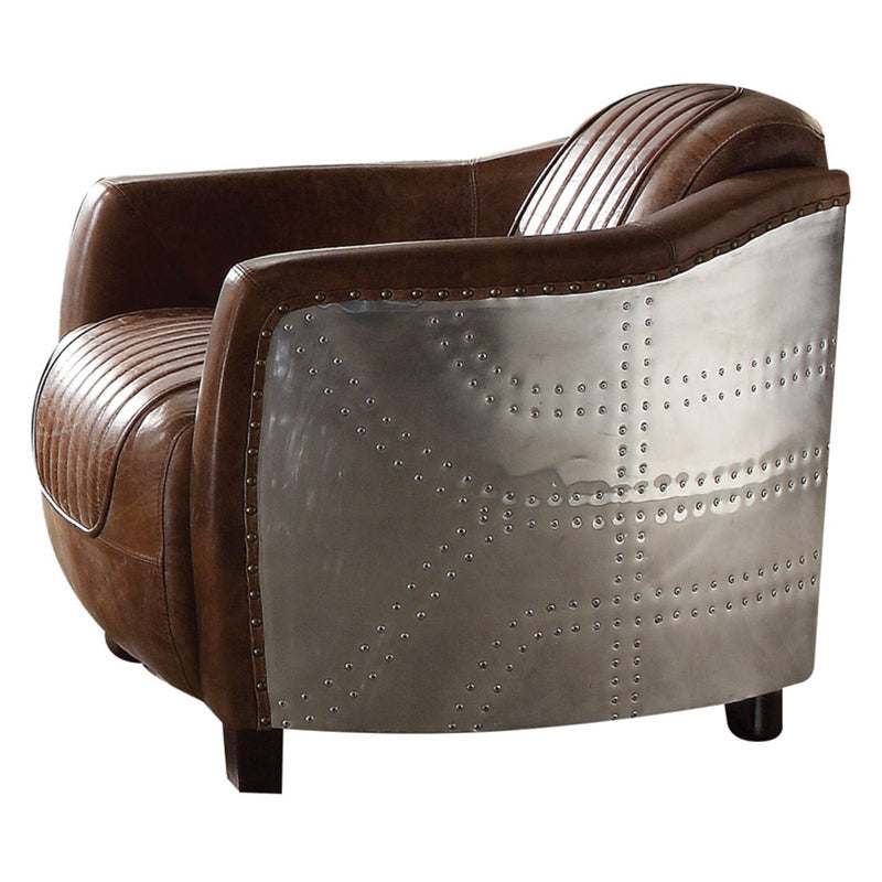 Leather & Aluminium Steamer Club Chair,chair,Adley & Company Inc.